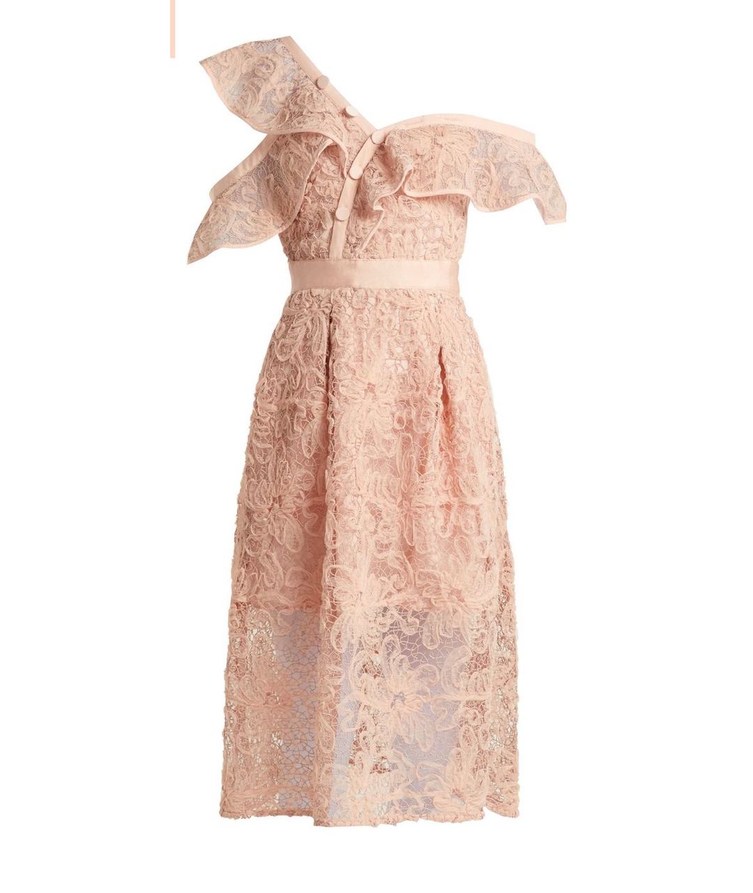 SELF-PORTRAIT Розовое кружевное коктейльное платье, фото 1