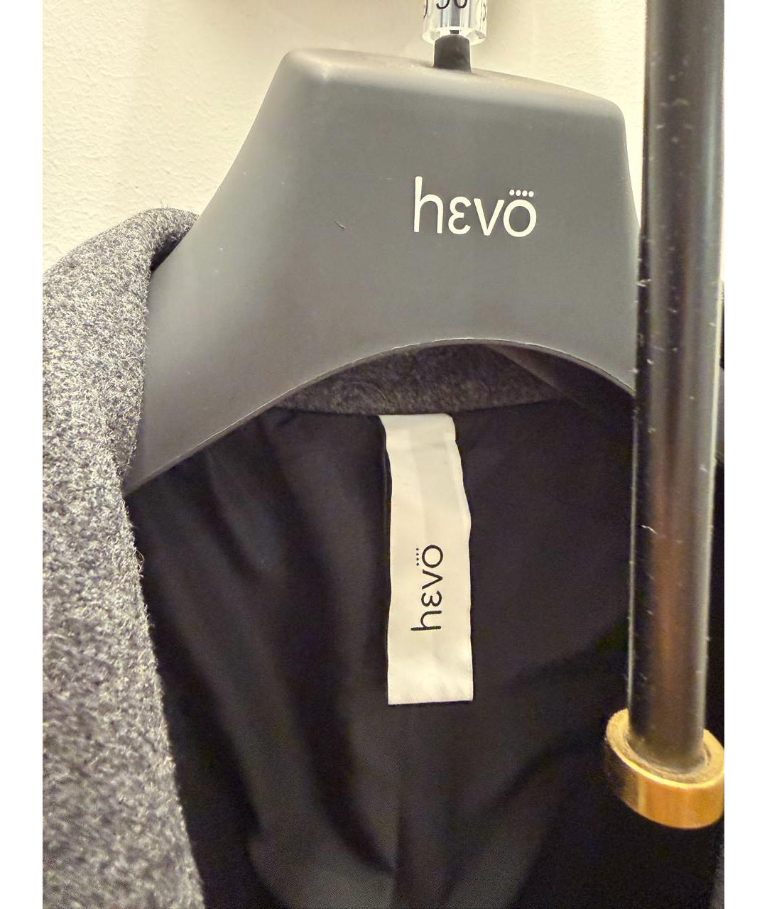 HEVO Серое шерстяное пальто, фото 3