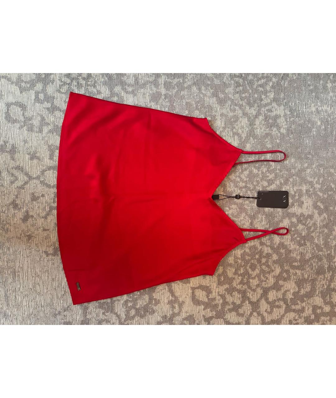 ARMANI EXCHANGE Красная полиэстеровая майка, фото 6