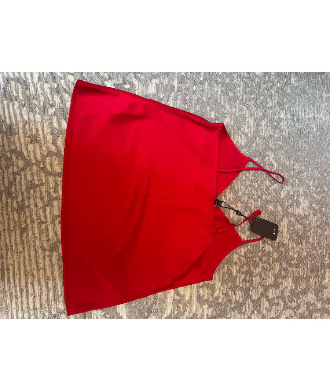 ARMANI EXCHANGE Красная полиэстеровая майка, фото 2