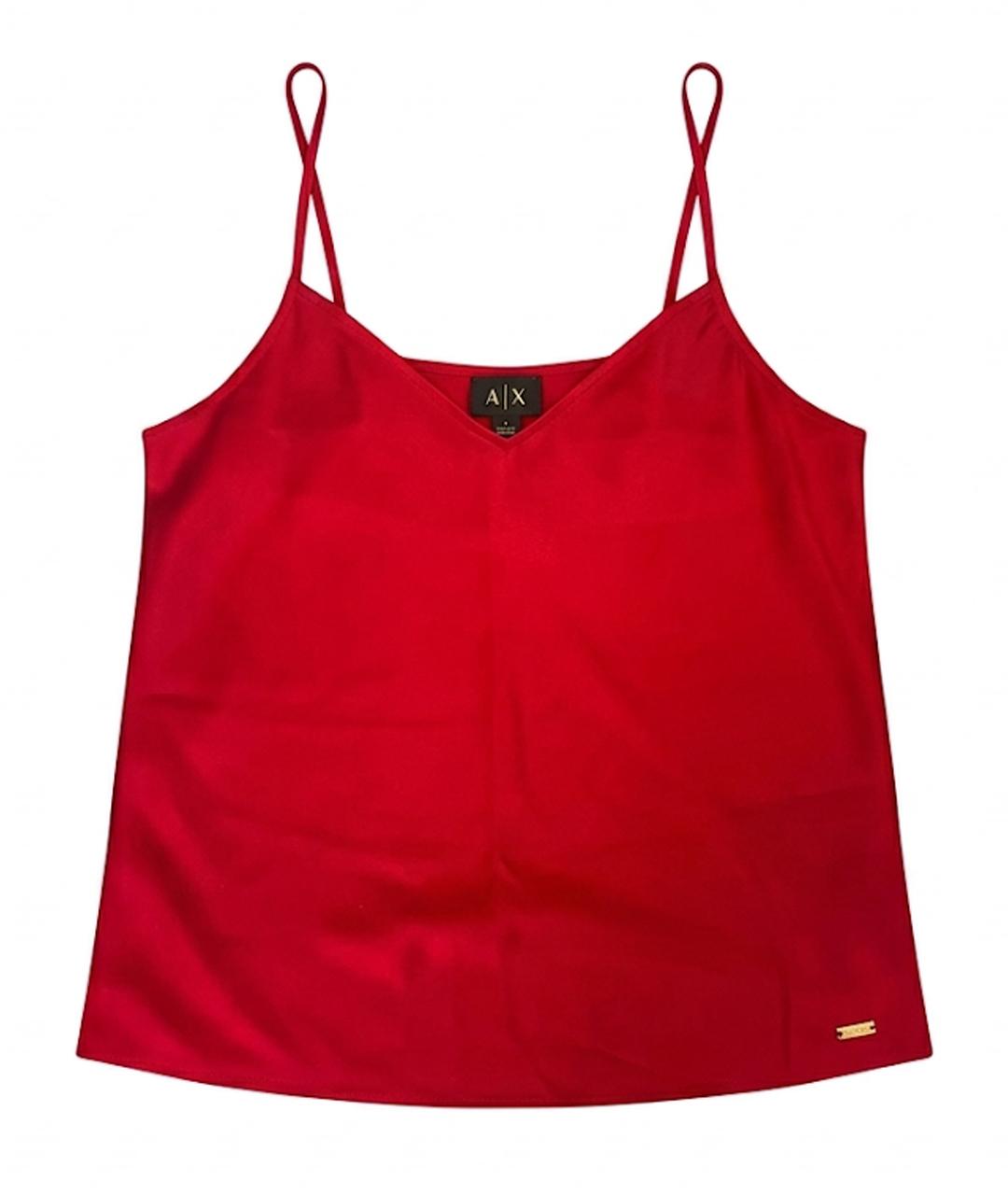 ARMANI EXCHANGE Красная полиэстеровая майка, фото 1