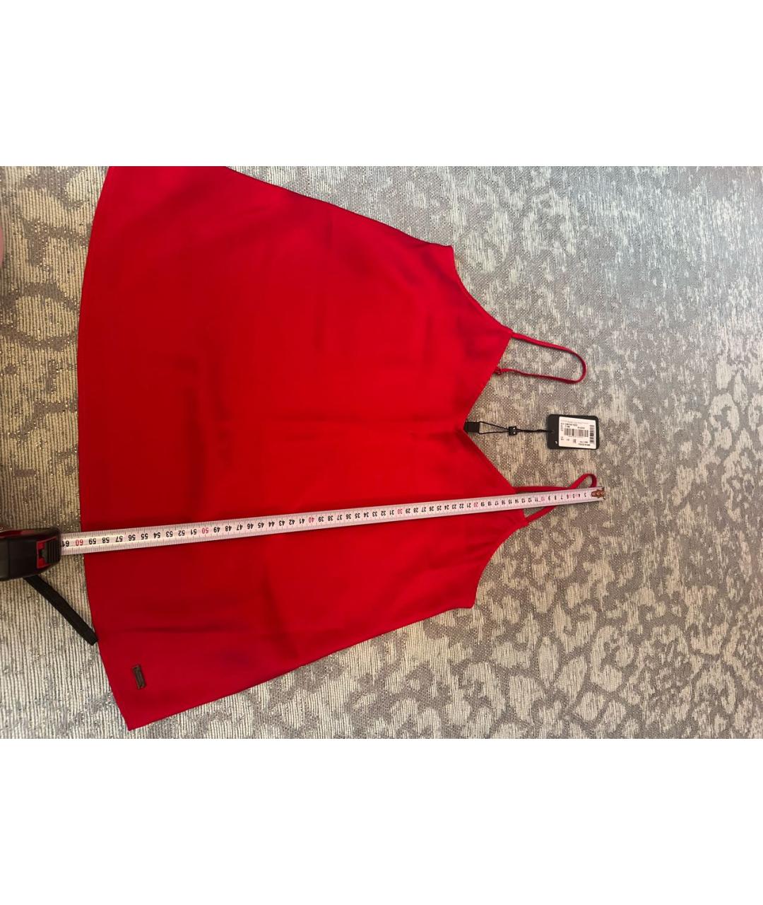 ARMANI EXCHANGE Красная полиэстеровая майка, фото 5