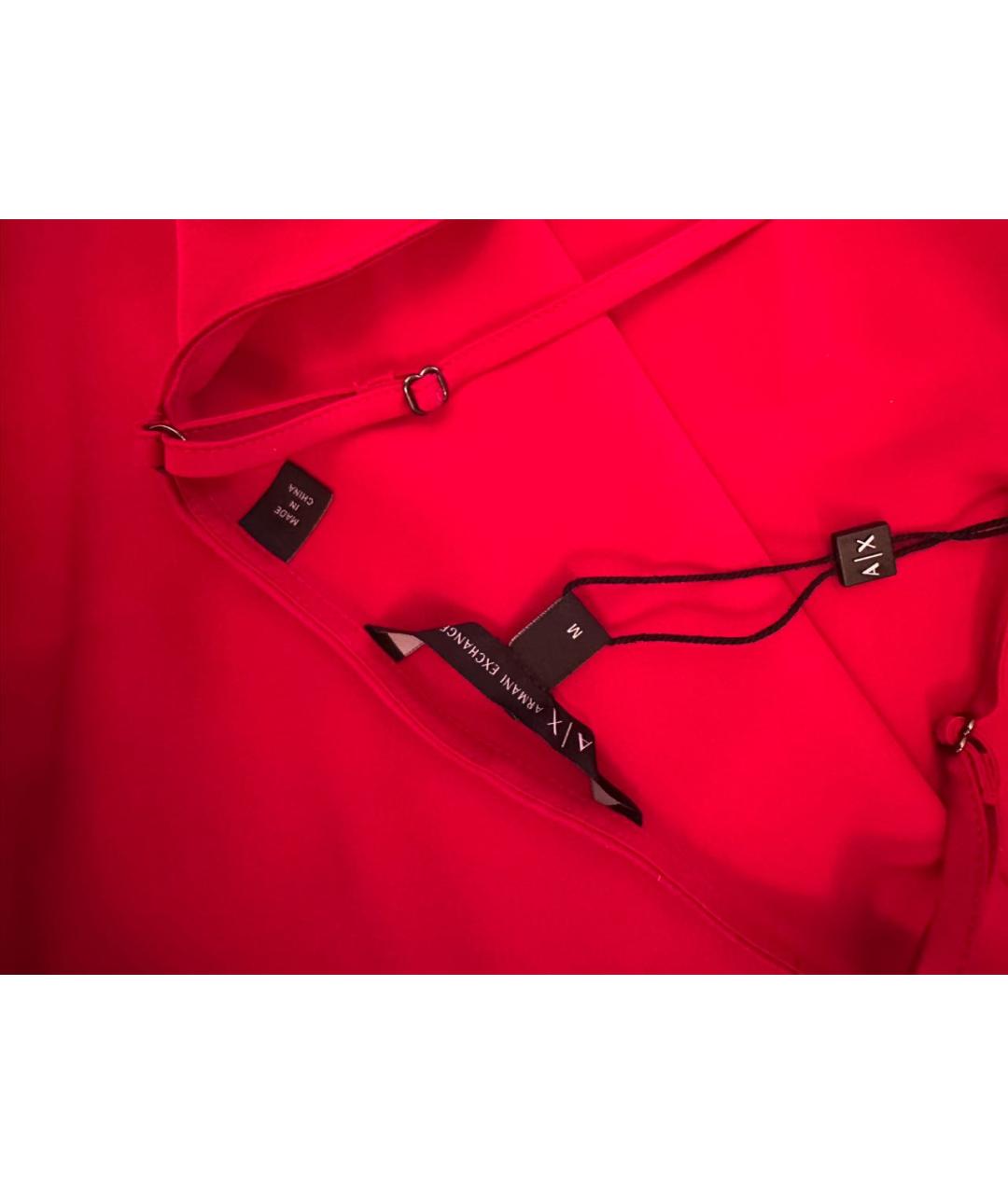 ARMANI EXCHANGE Красная полиэстеровая майка, фото 3