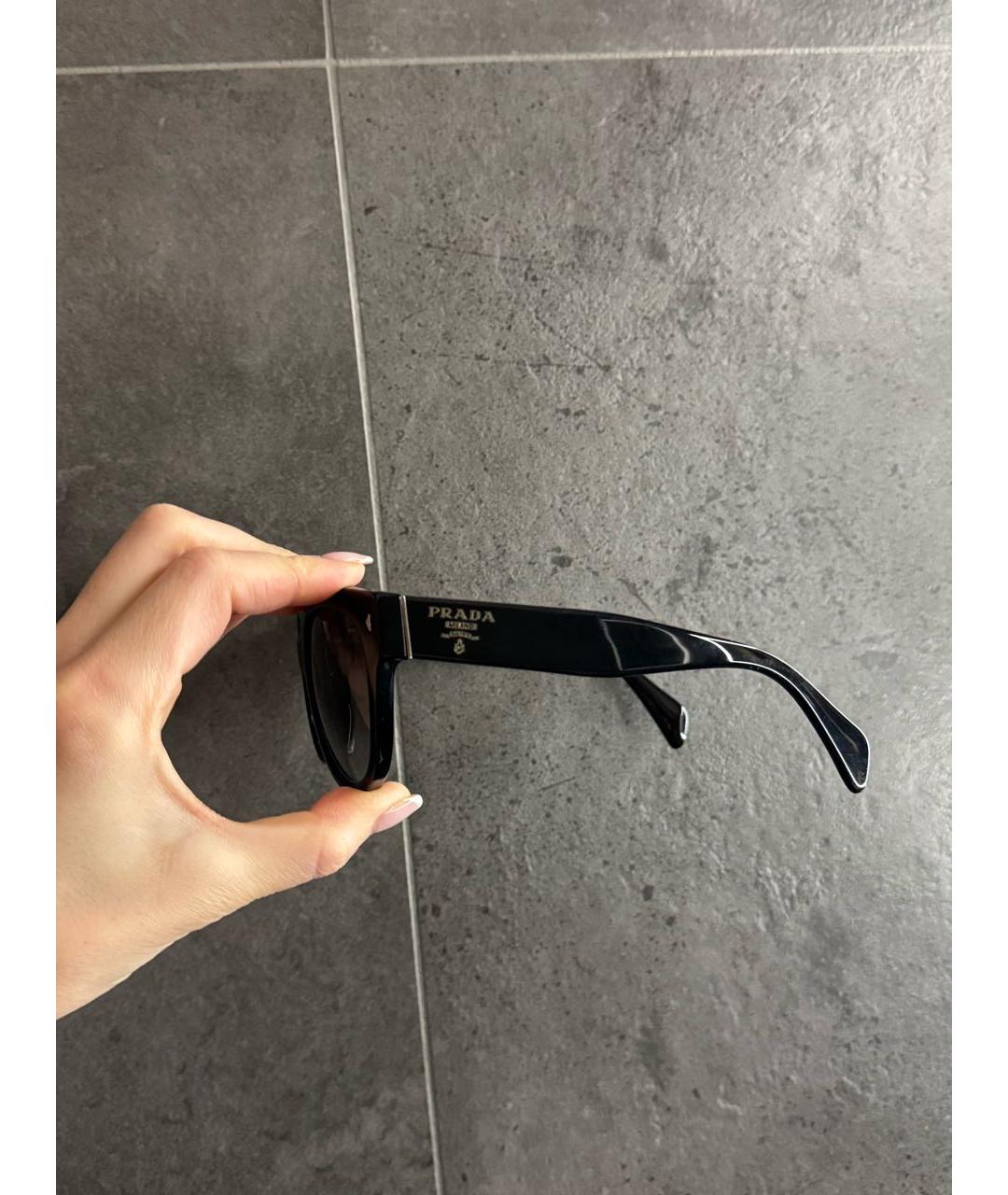 PRADA Черные пластиковые солнцезащитные очки, фото 5