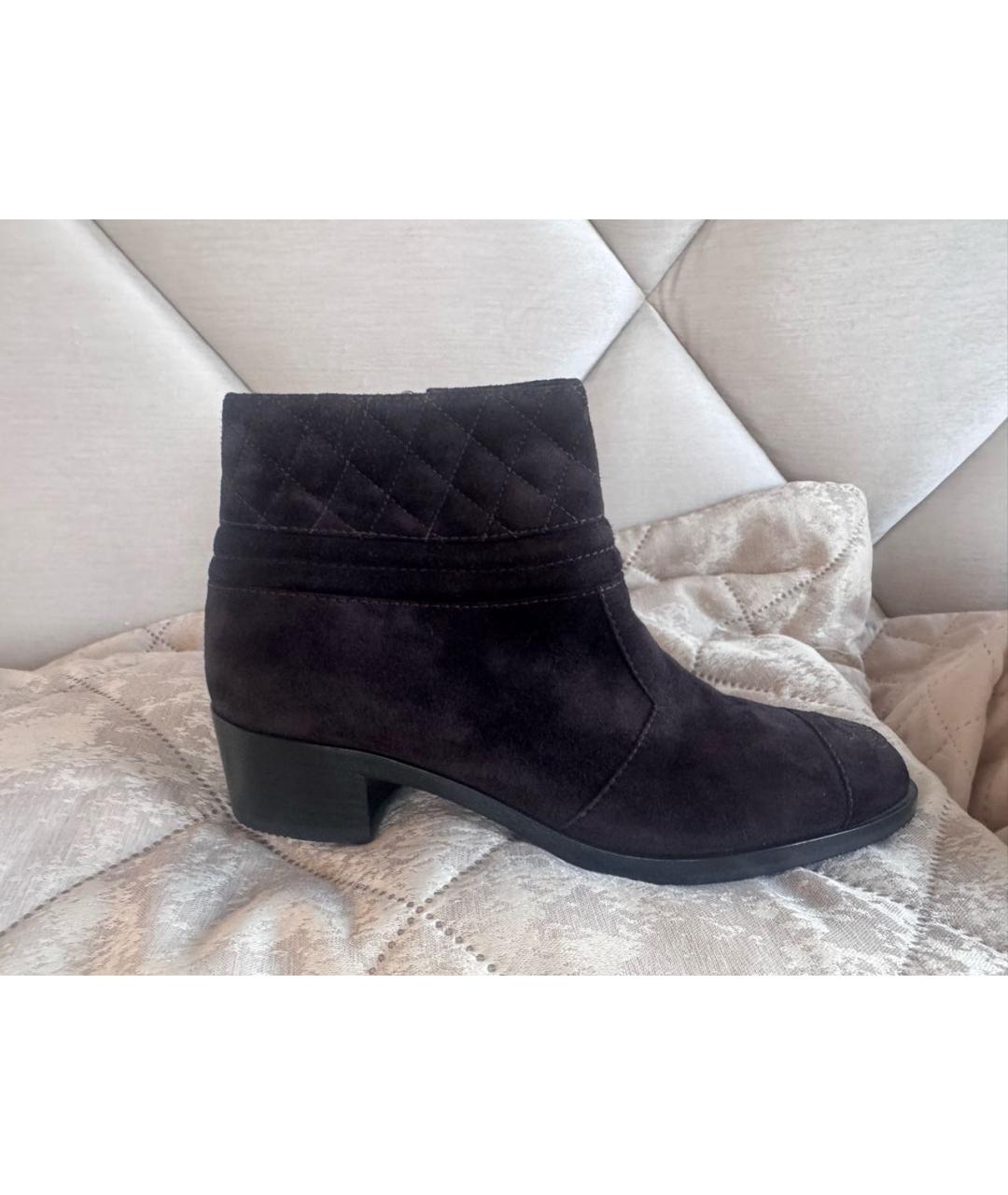 CHANEL Фиолетовые замшевые ботильоны, фото 5