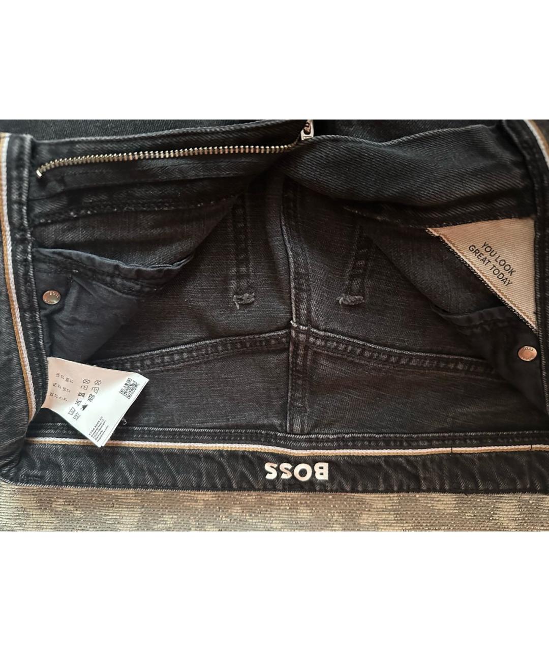 HUGO BOSS Черные хлопковые джинсы слим, фото 3