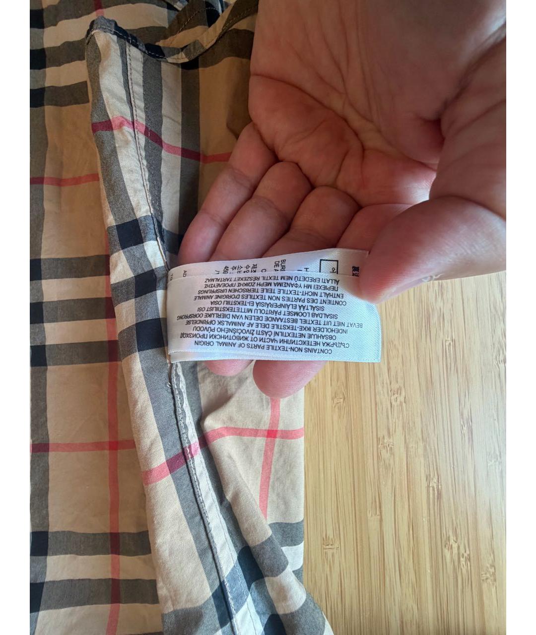 BURBERRY Бежевая хлопковая кэжуал рубашка, фото 5