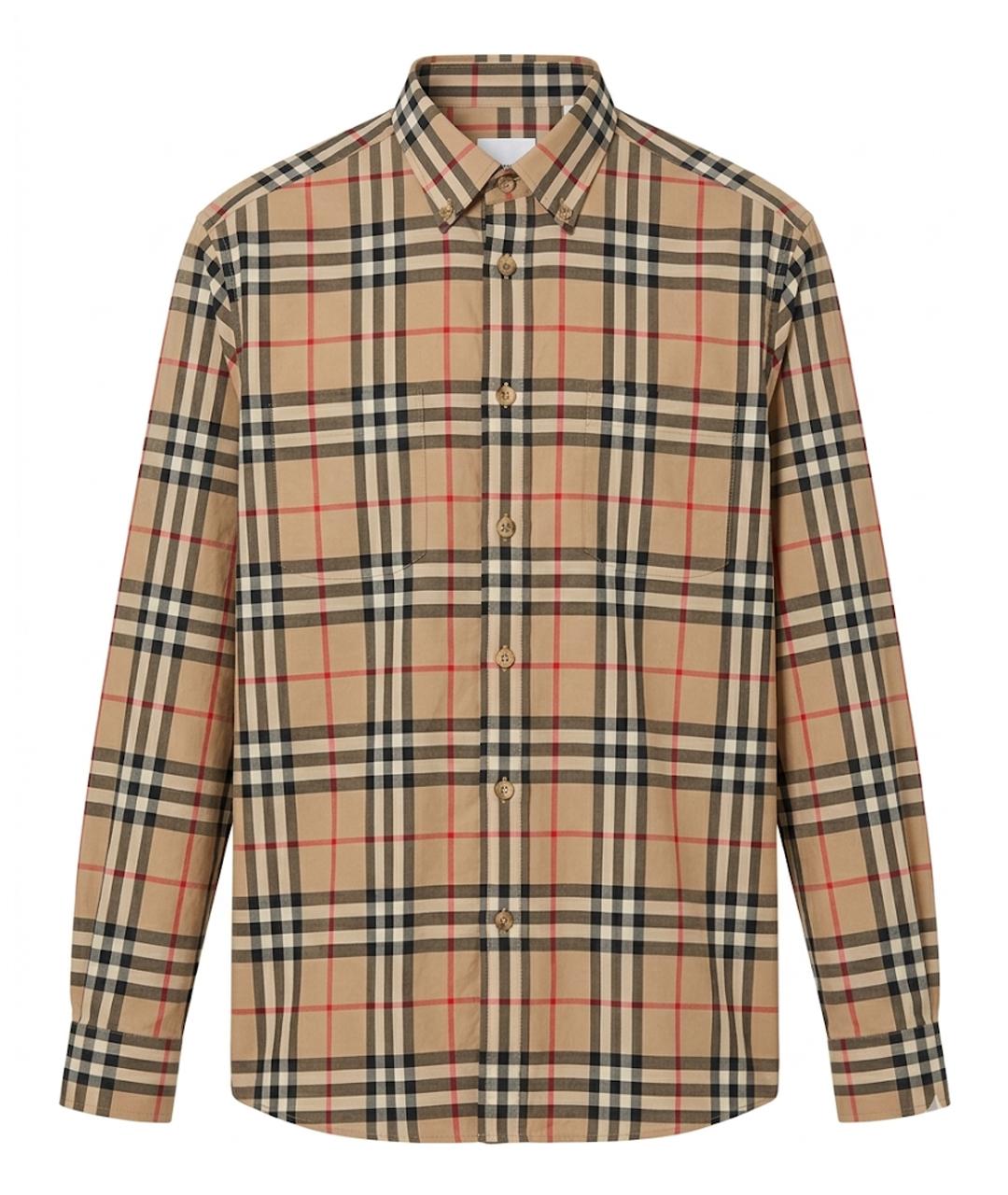 BURBERRY Бежевая хлопковая кэжуал рубашка, фото 1