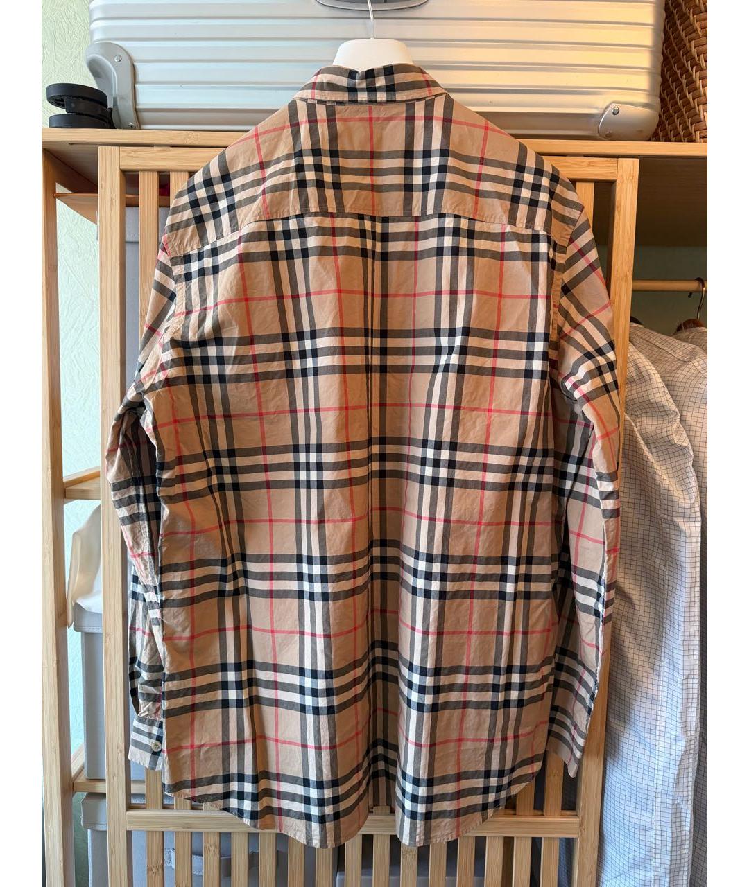 BURBERRY Бежевая хлопковая кэжуал рубашка, фото 2