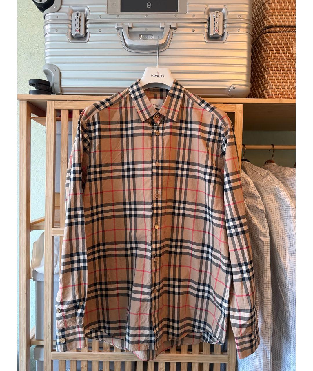 BURBERRY Бежевая хлопковая кэжуал рубашка, фото 9