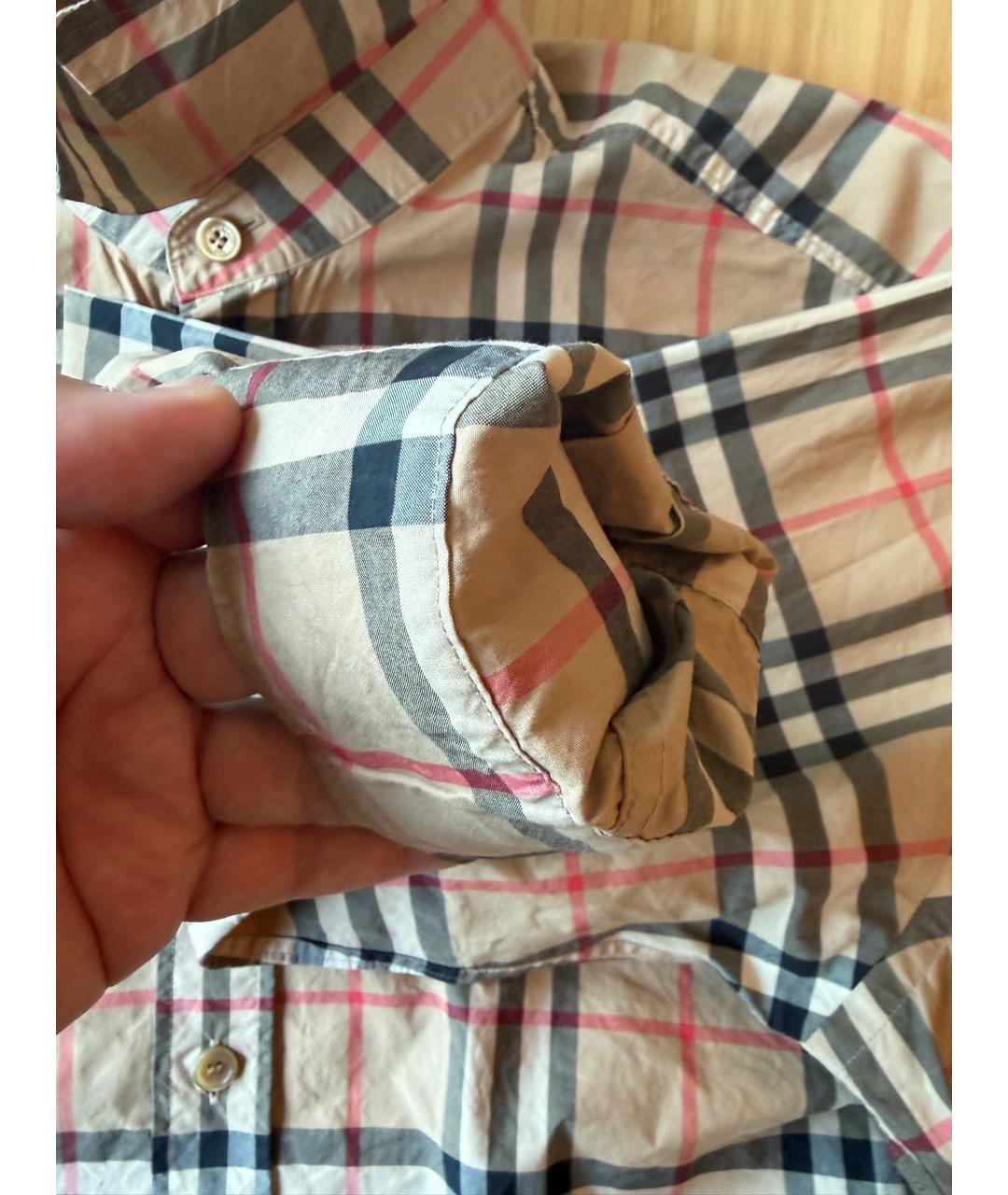 BURBERRY Бежевая хлопковая кэжуал рубашка, фото 4