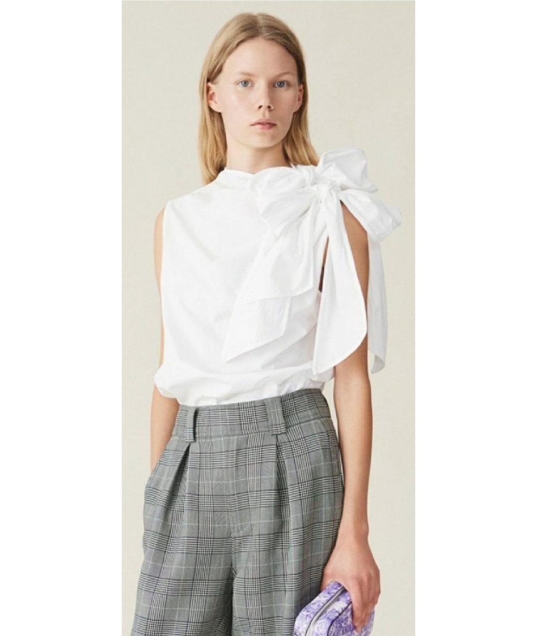 GANNI Белая хлопковая блузы, фото 5