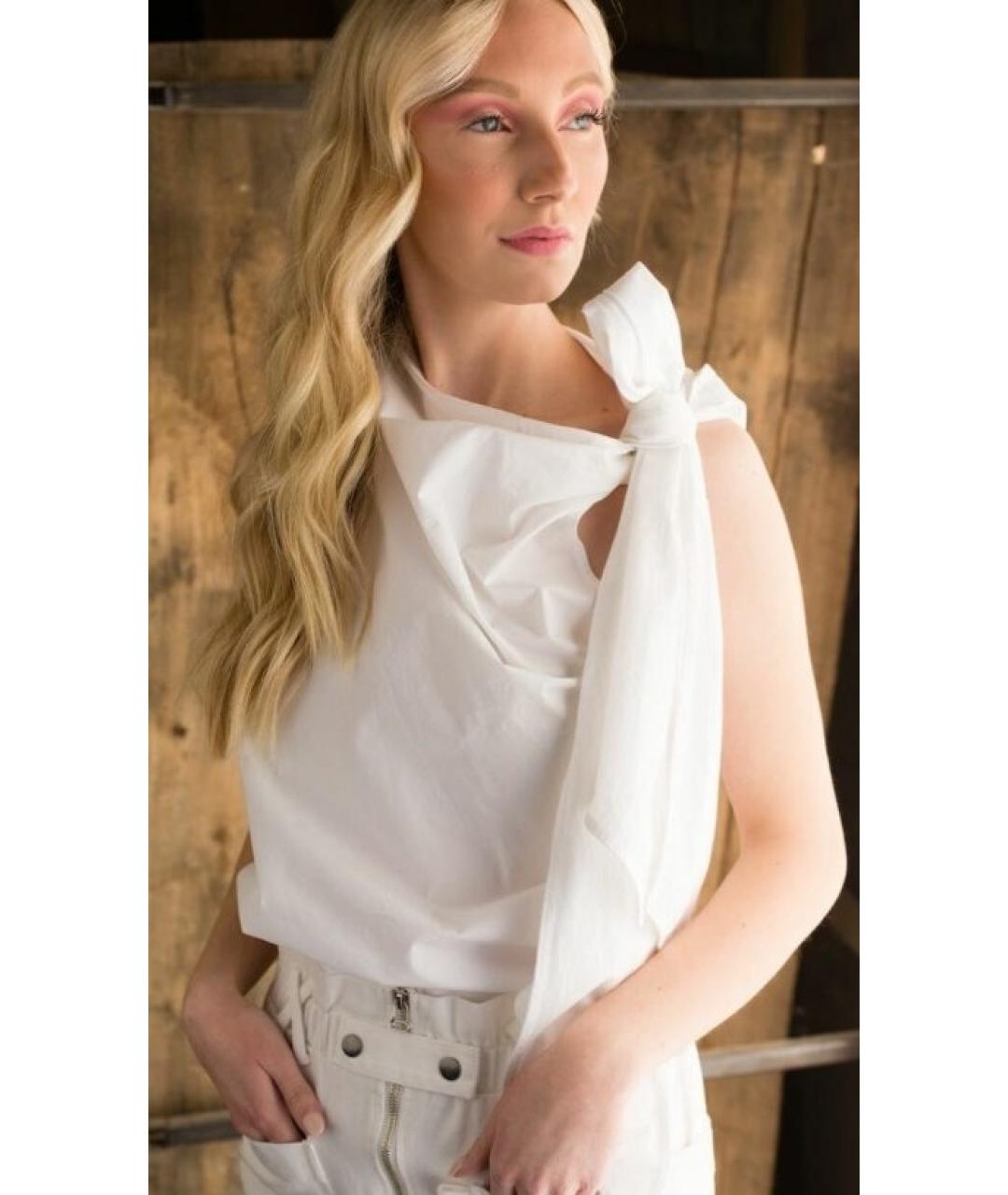 GANNI Белая хлопковая блузы, фото 6