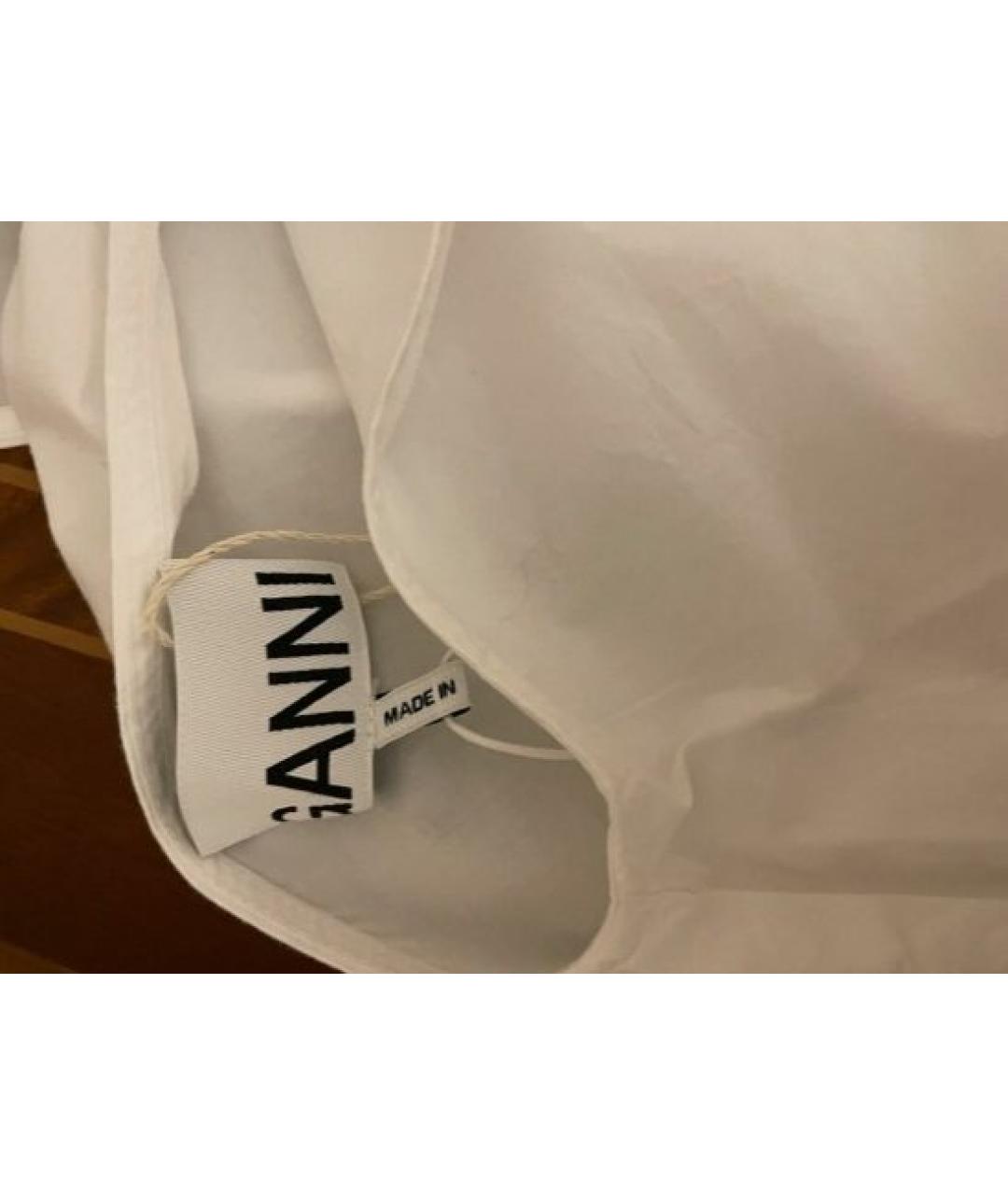 GANNI Белая хлопковая блузы, фото 3