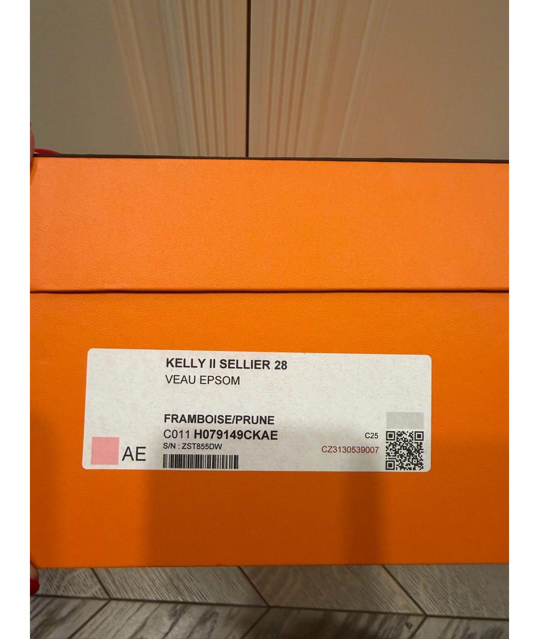 HERMES Розовая кожаная сумка с короткими ручками, фото 7