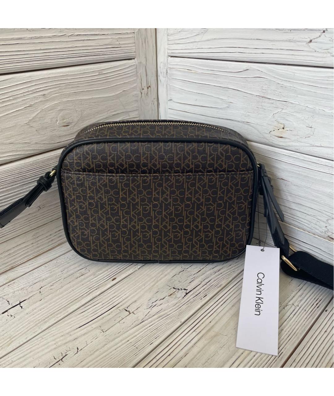 CALVIN KLEIN Коричневая сумка через плечо из искусственной кожи, фото 5