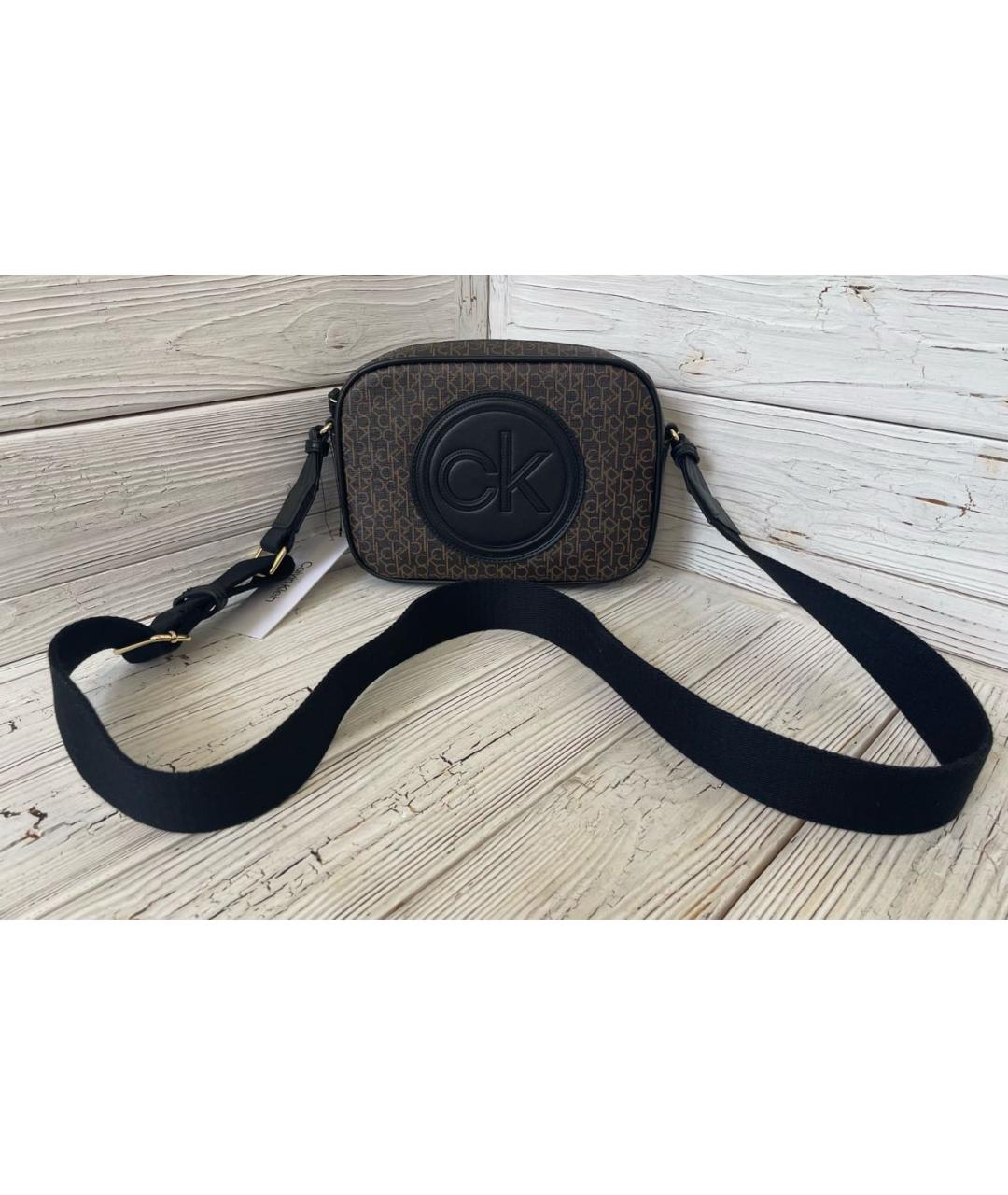 CALVIN KLEIN Коричневая сумка через плечо из искусственной кожи, фото 8