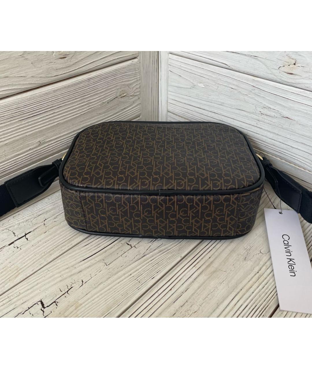 CALVIN KLEIN Коричневая сумка через плечо из искусственной кожи, фото 4