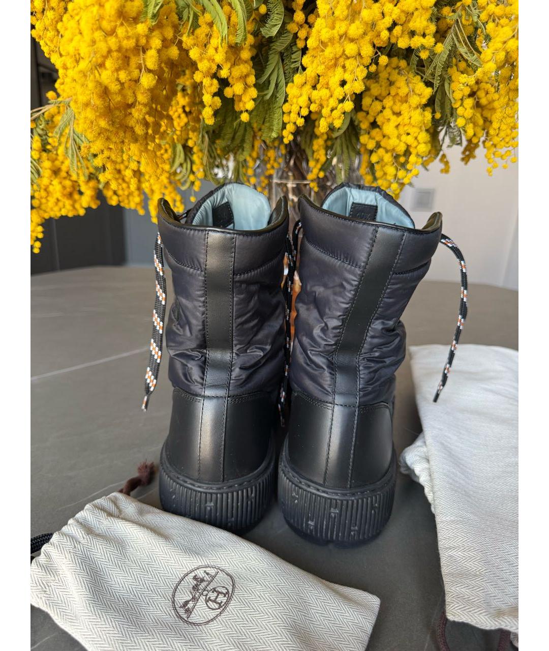 HERMES Черные текстильные ботинки, фото 4
