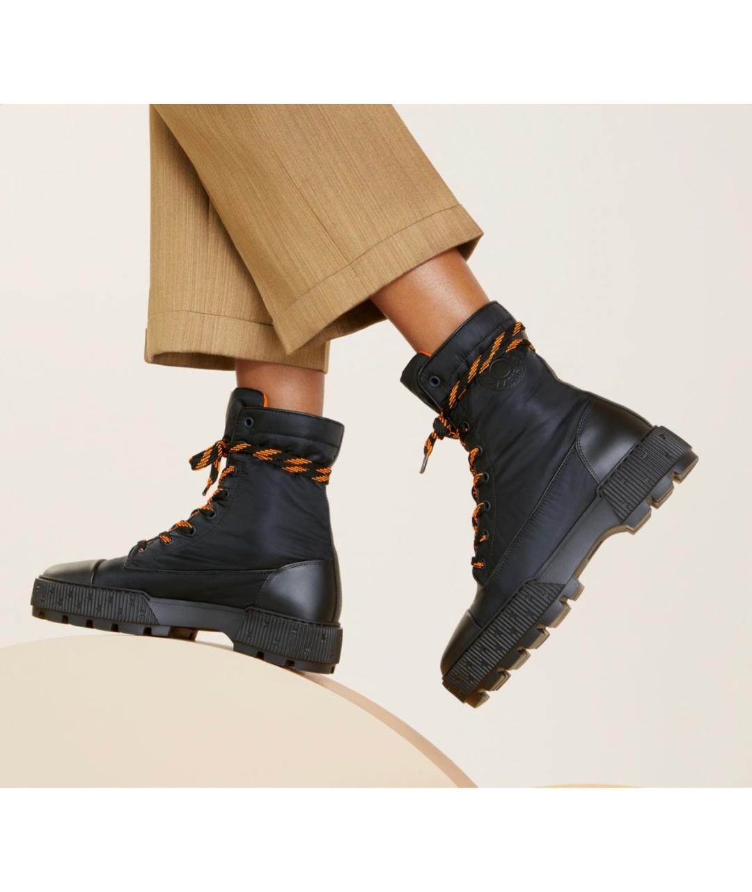 HERMES Черные текстильные ботинки, фото 7