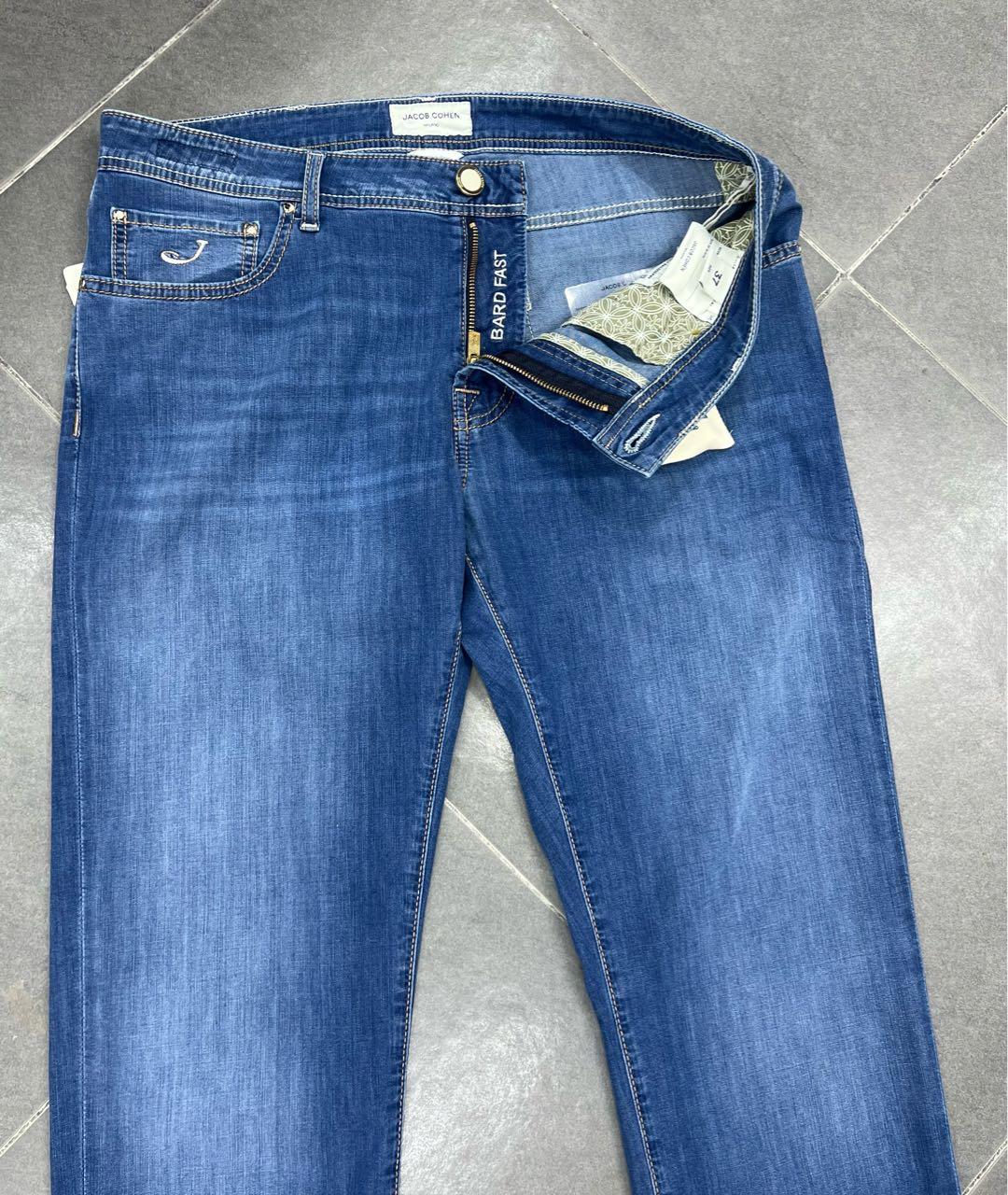 JACOB COHEN Синие хлопко-эластановые прямые джинсы, фото 3