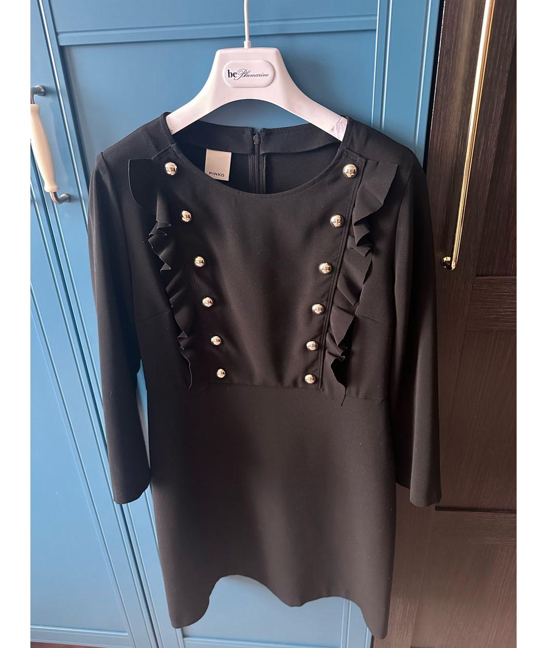 PINKO Черное полиэстеровое повседневное платье, фото 5