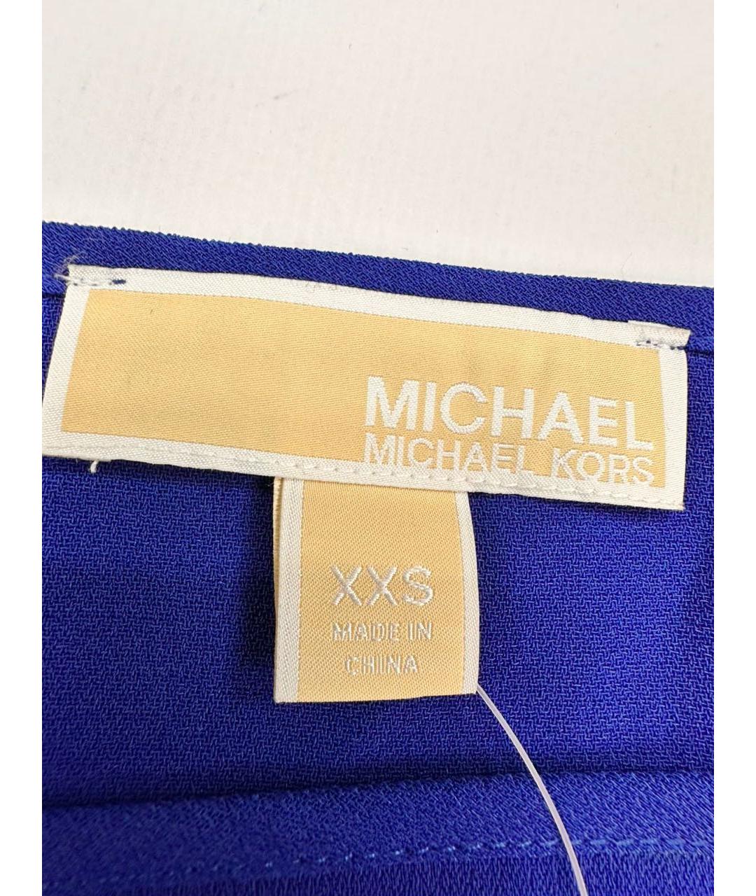 MICHAEL MICHAEL KORS Синее полиэстеровое платье, фото 4