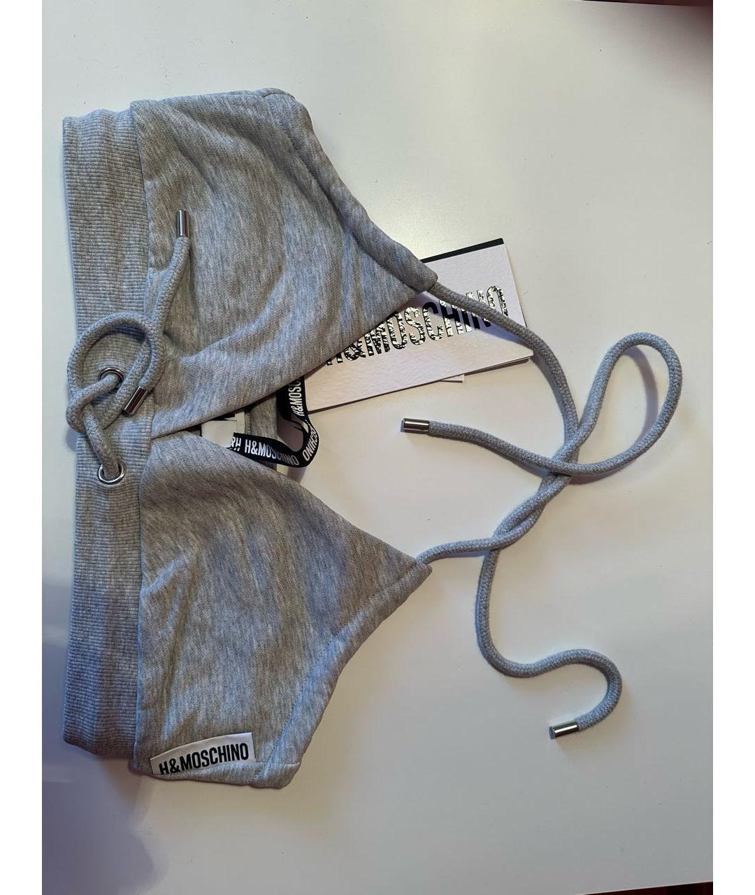 MOSCHINO Серая хлопковая майка, фото 5