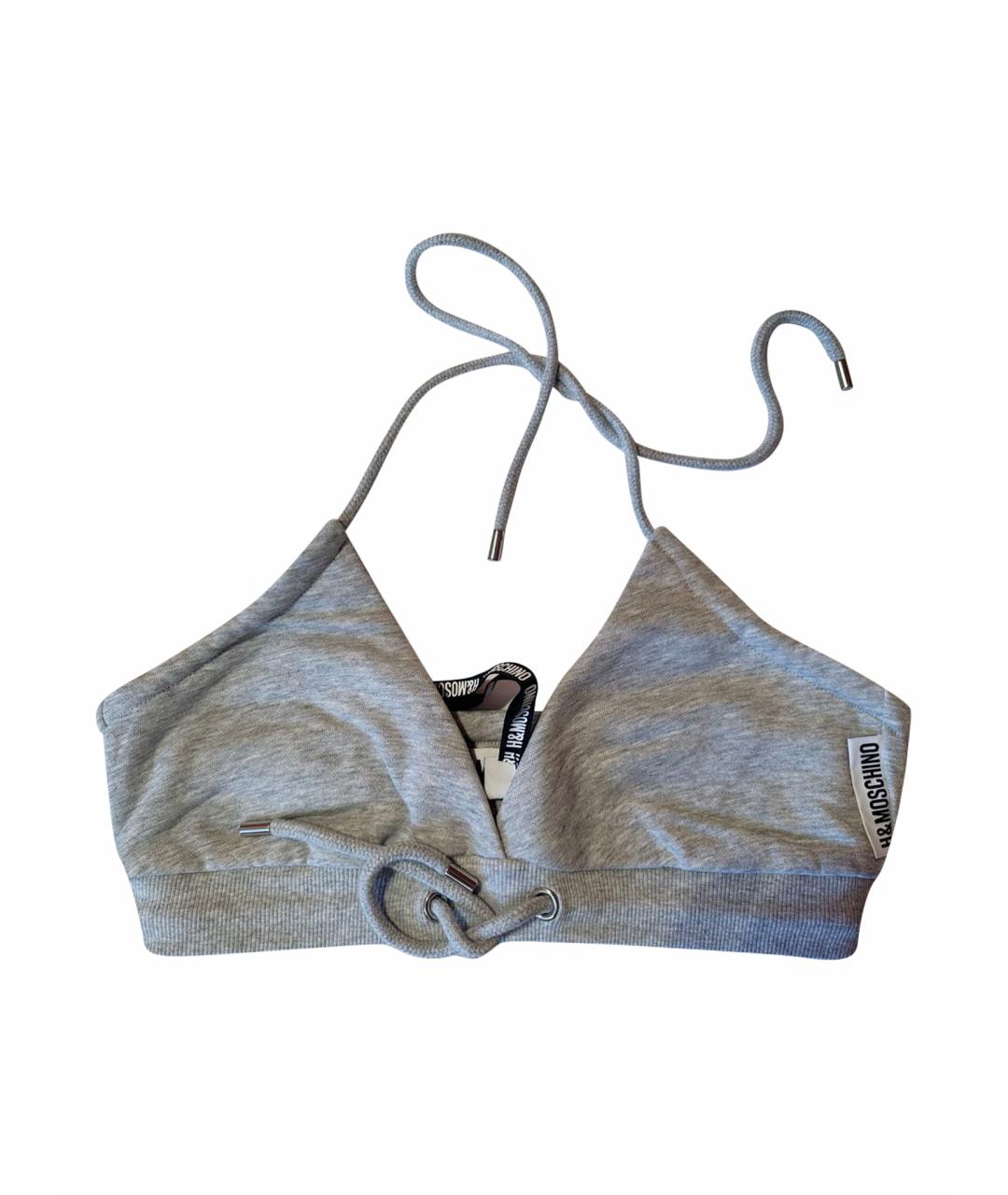 MOSCHINO Серая хлопковая майка, фото 1