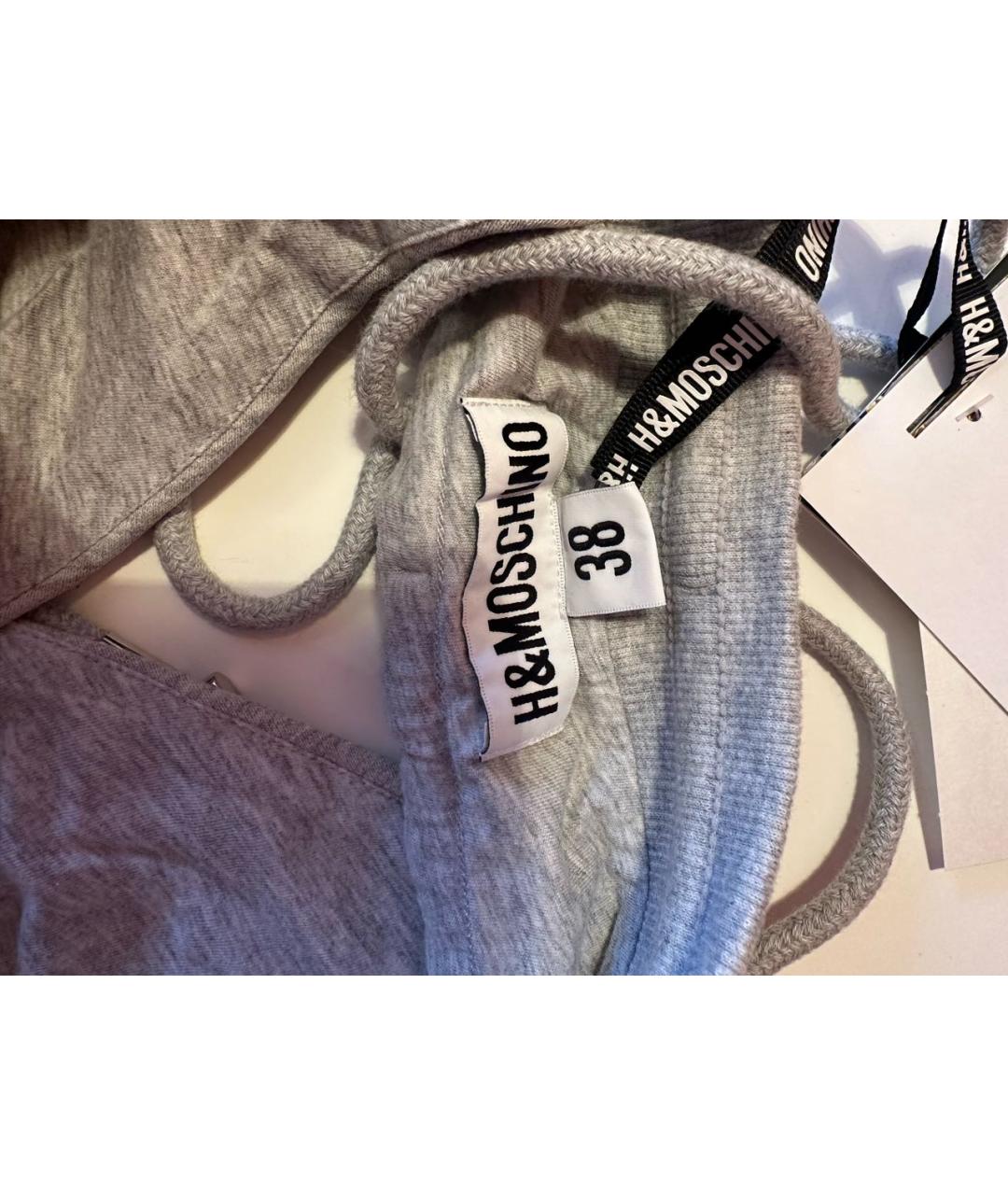 MOSCHINO Серая хлопковая майка, фото 3