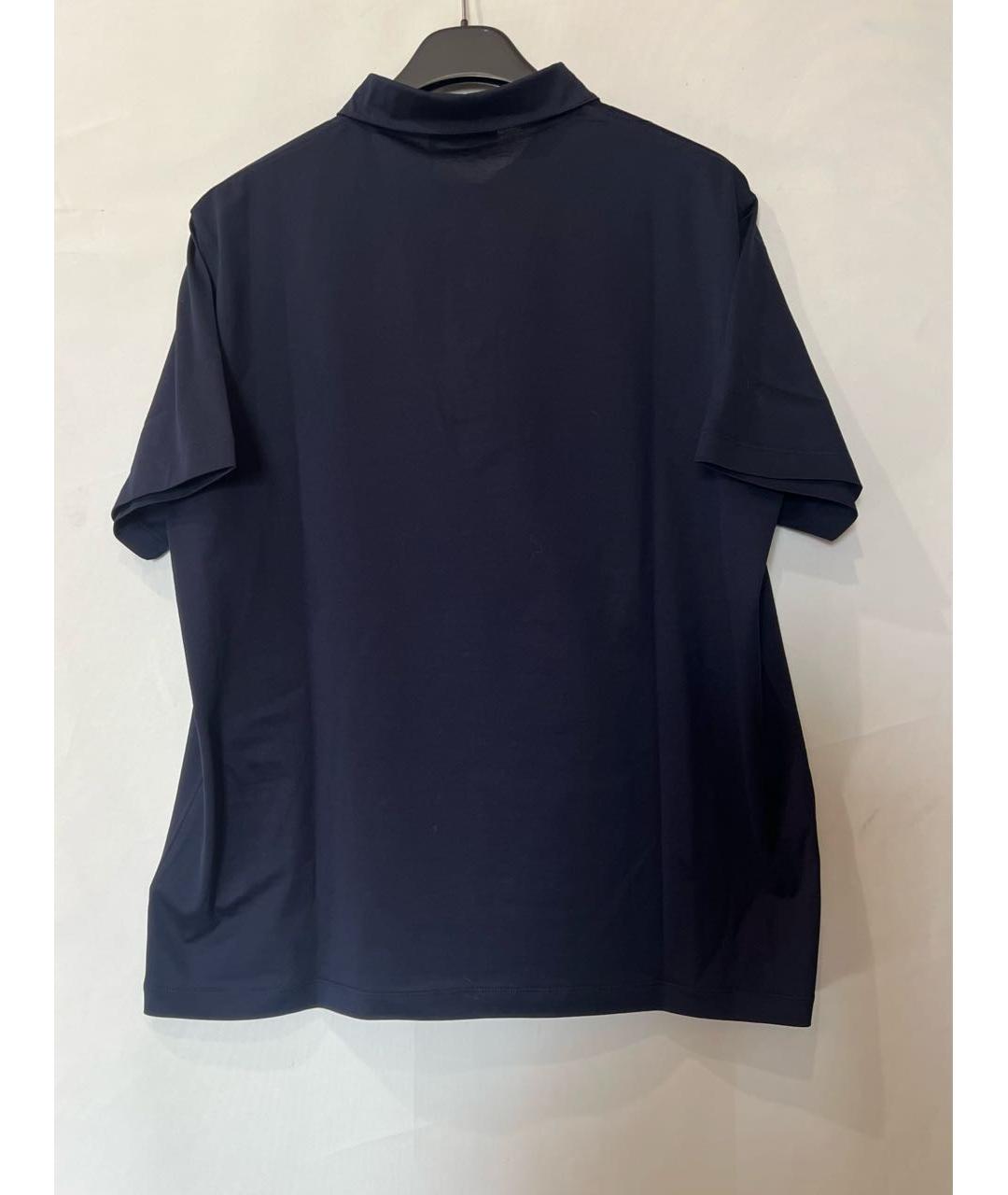 PRADA Темно-синее хлопковое поло с коротким рукавом, фото 3