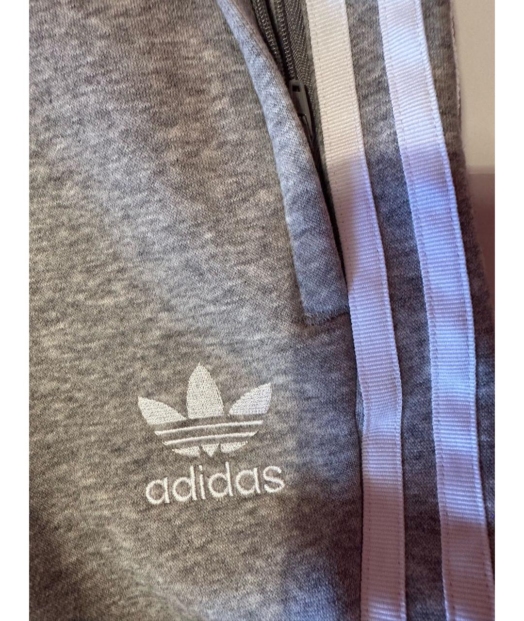 ADIDAS Серые хлопковые спортивные брюки и шорты, фото 5