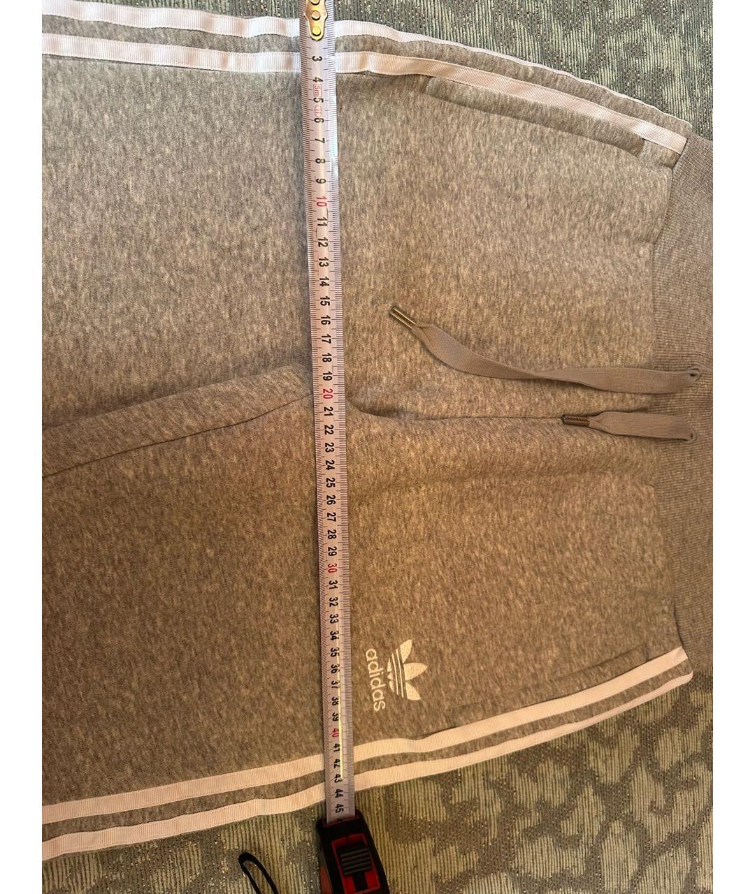 ADIDAS Серые хлопковые спортивные брюки и шорты, фото 7