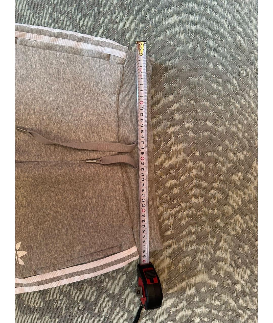 ADIDAS Серые хлопковые спортивные брюки и шорты, фото 6