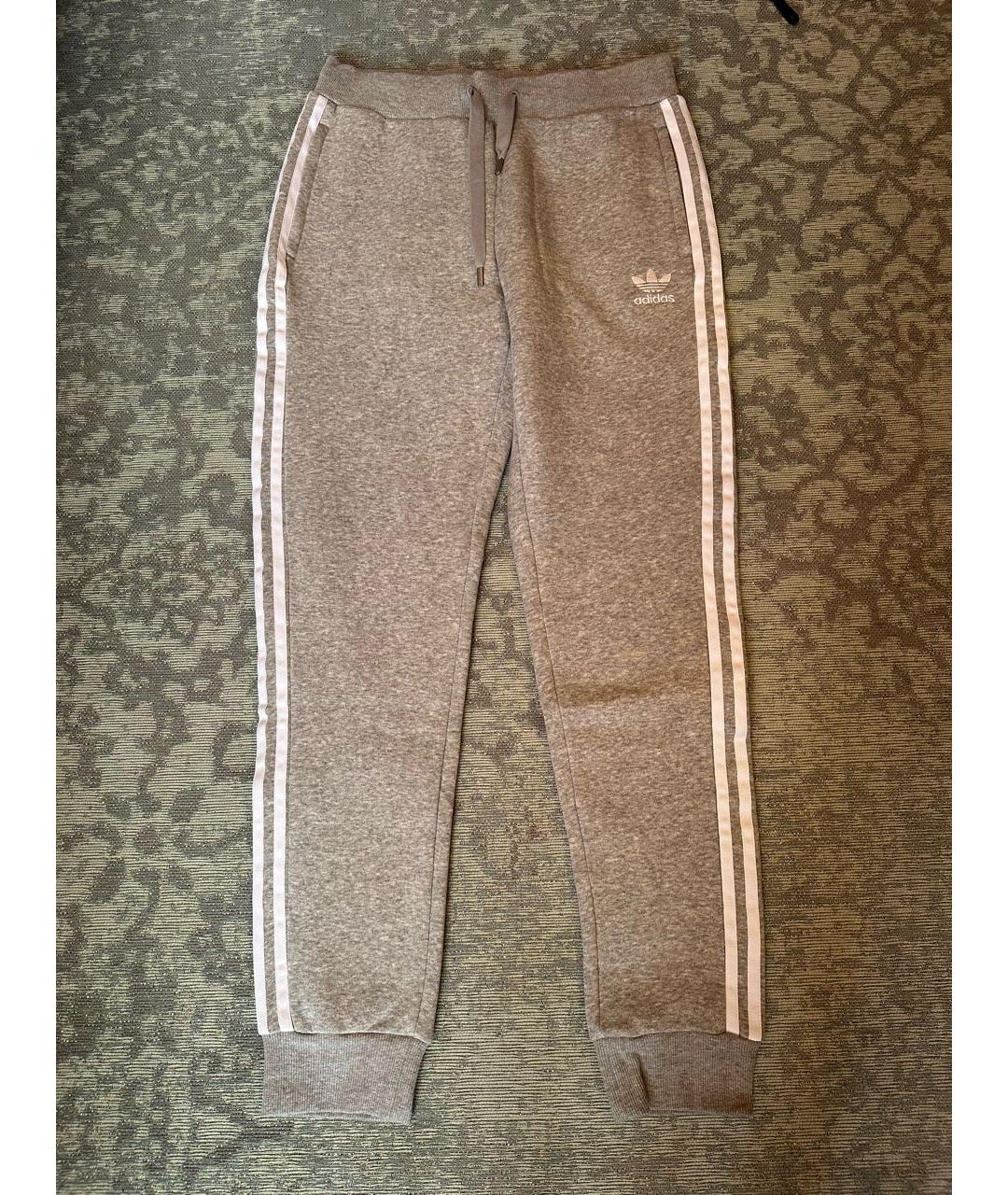 ADIDAS Серые хлопковые спортивные брюки и шорты, фото 9