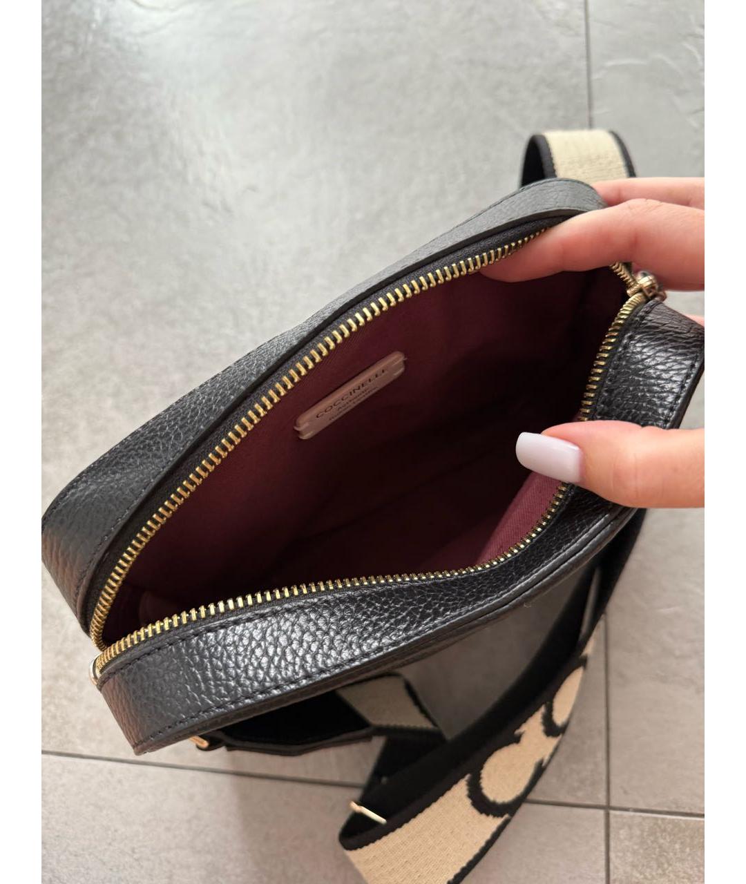 COCCINELLE Черная кожаная сумка через плечо, фото 4