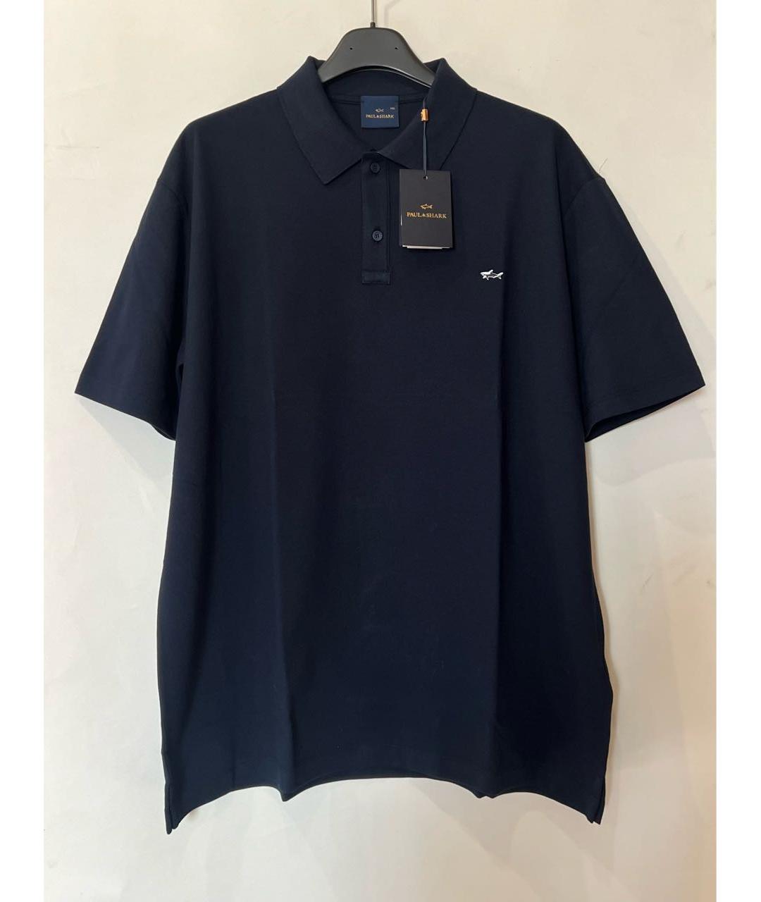 PAUL & SHARK Темно-синее хлопковое поло с коротким рукавом, фото 9