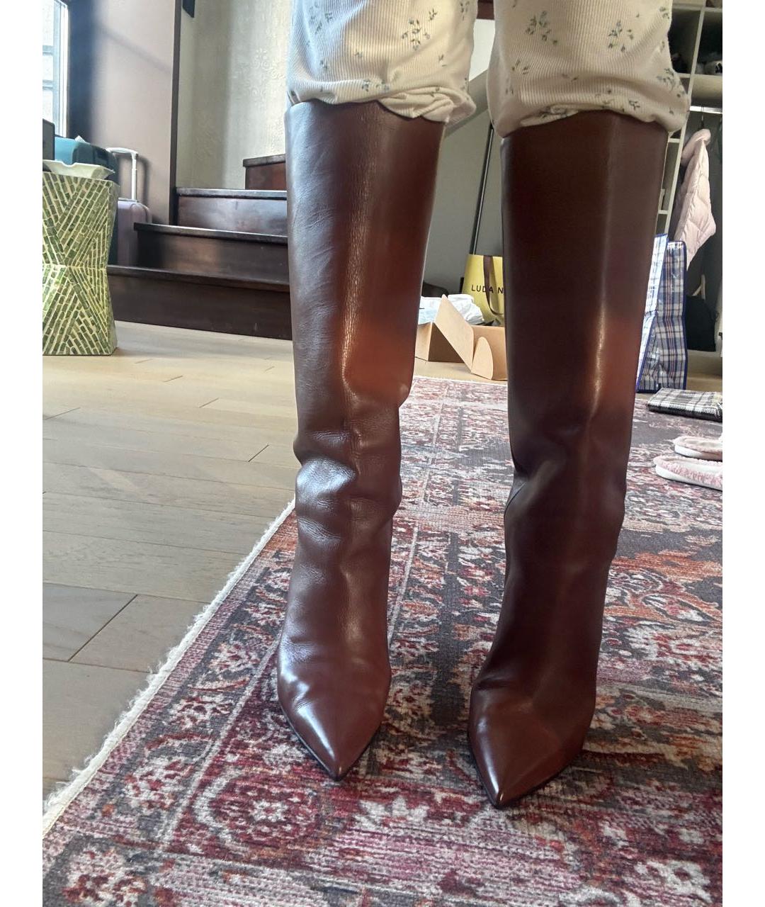 LE SILLA Коричневые кожаные сапоги, фото 2