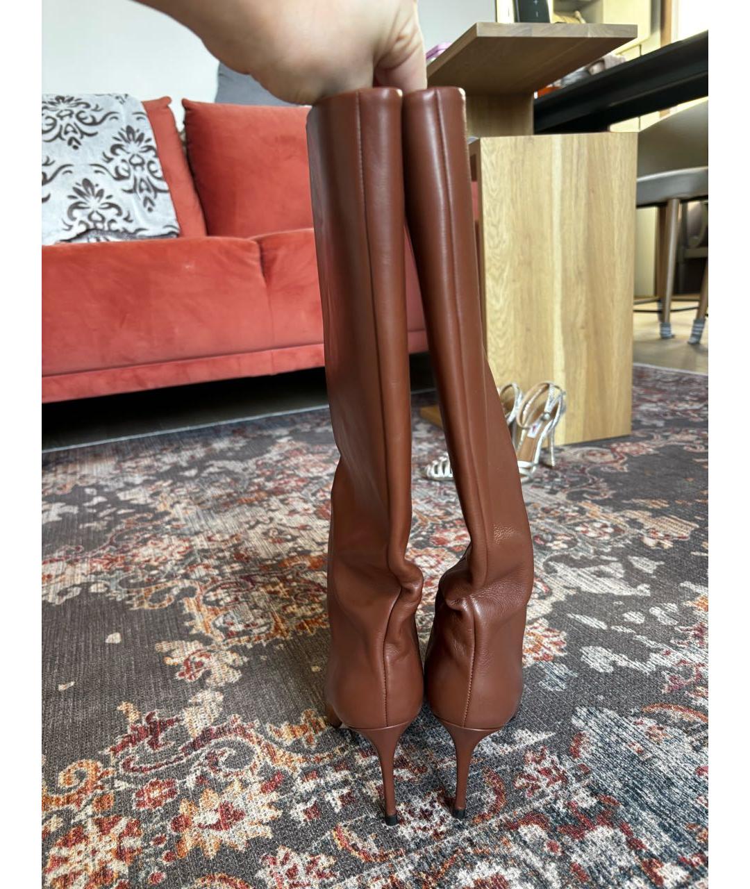 LE SILLA Коричневые кожаные сапоги, фото 4
