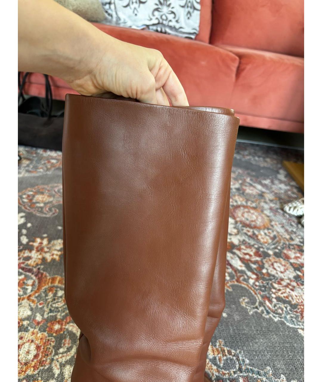 LE SILLA Коричневые кожаные сапоги, фото 5