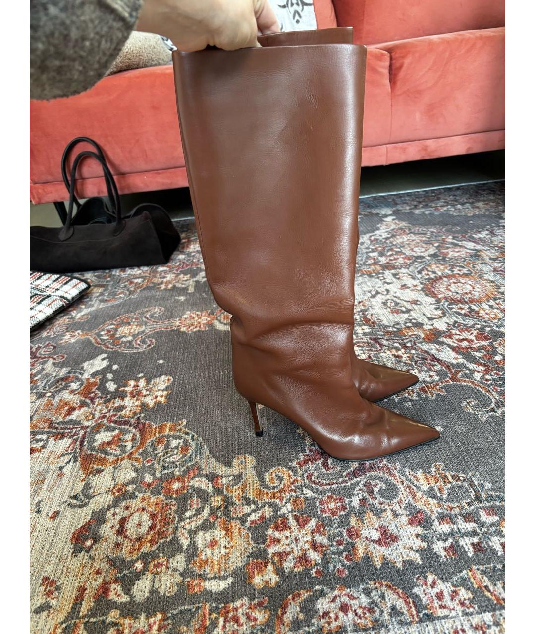 LE SILLA Коричневые кожаные сапоги, фото 8