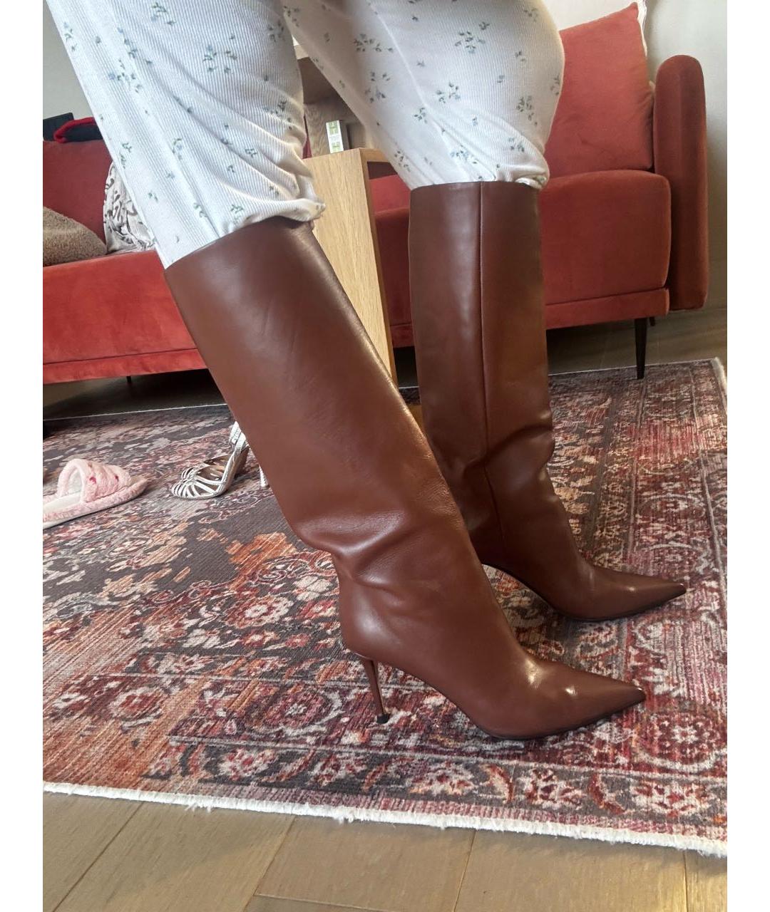 LE SILLA Коричневые кожаные сапоги, фото 6