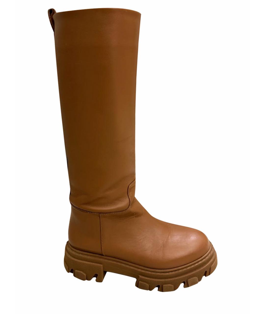 GIA COUTURE Коричневые кожаные сапоги, фото 1