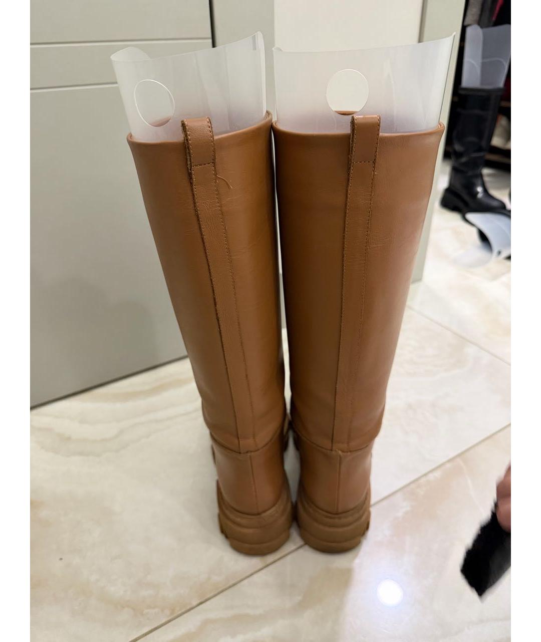 GIA COUTURE Коричневые кожаные сапоги, фото 4