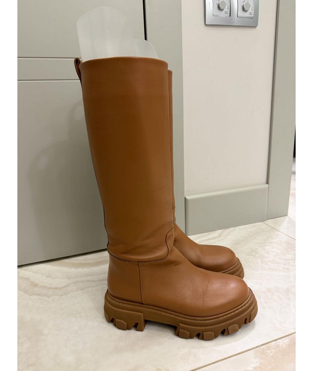 GIA COUTURE Коричневые кожаные сапоги, фото 5