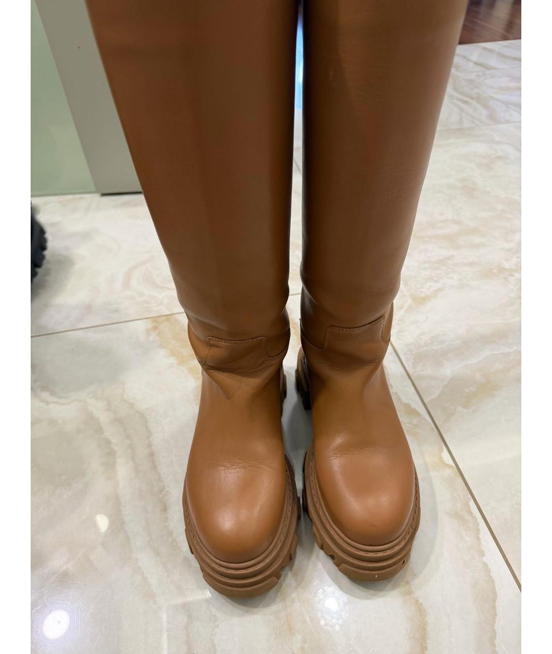 GIA COUTURE Коричневые кожаные сапоги, фото 2