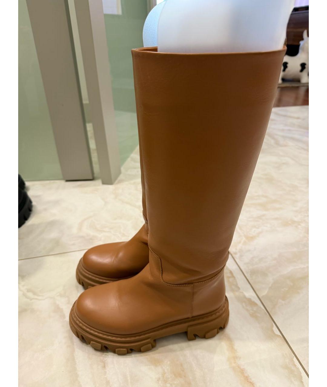 GIA COUTURE Коричневые кожаные сапоги, фото 3