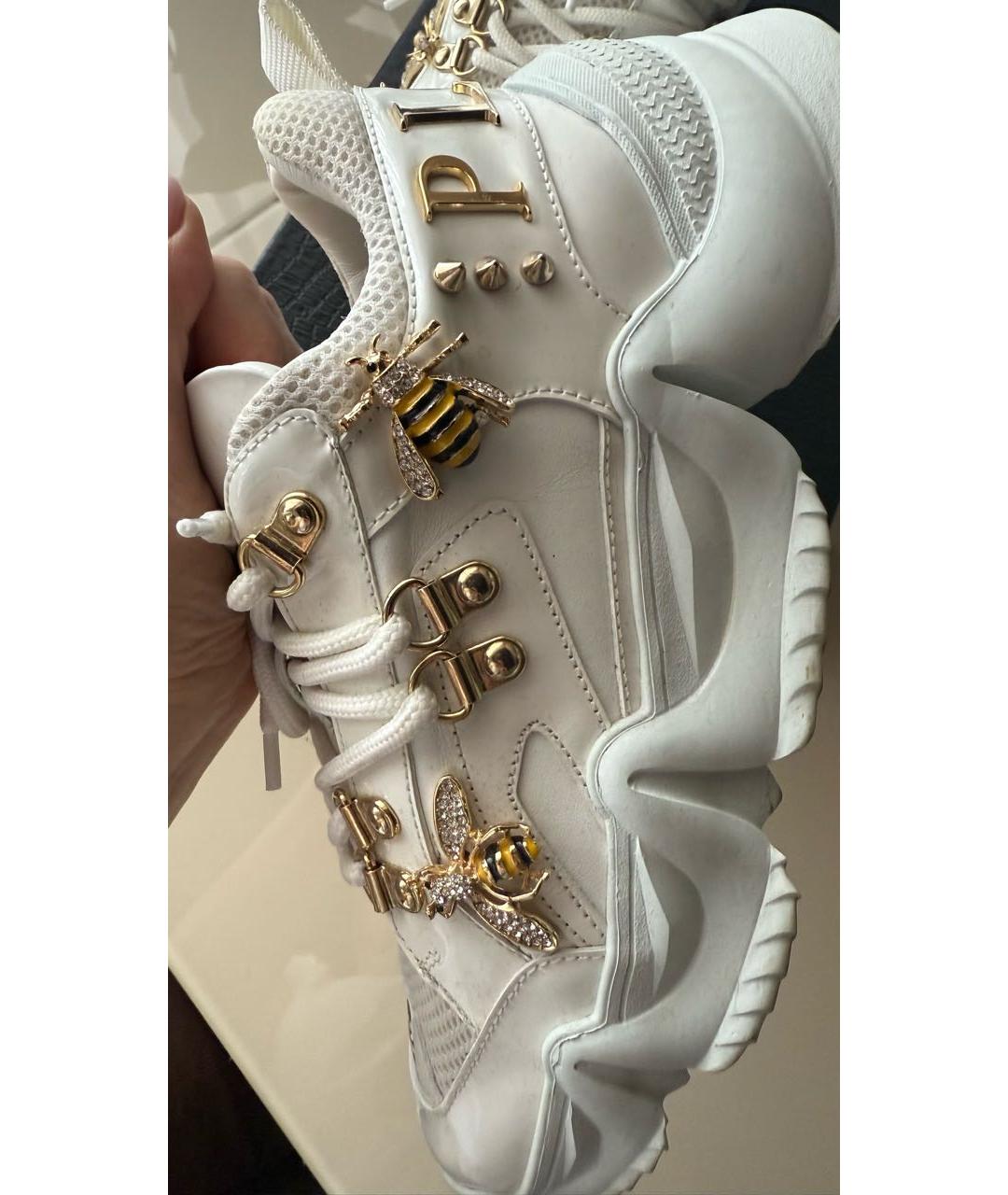 PHILIPP PLEIN Белые текстильные кроссовки, фото 8