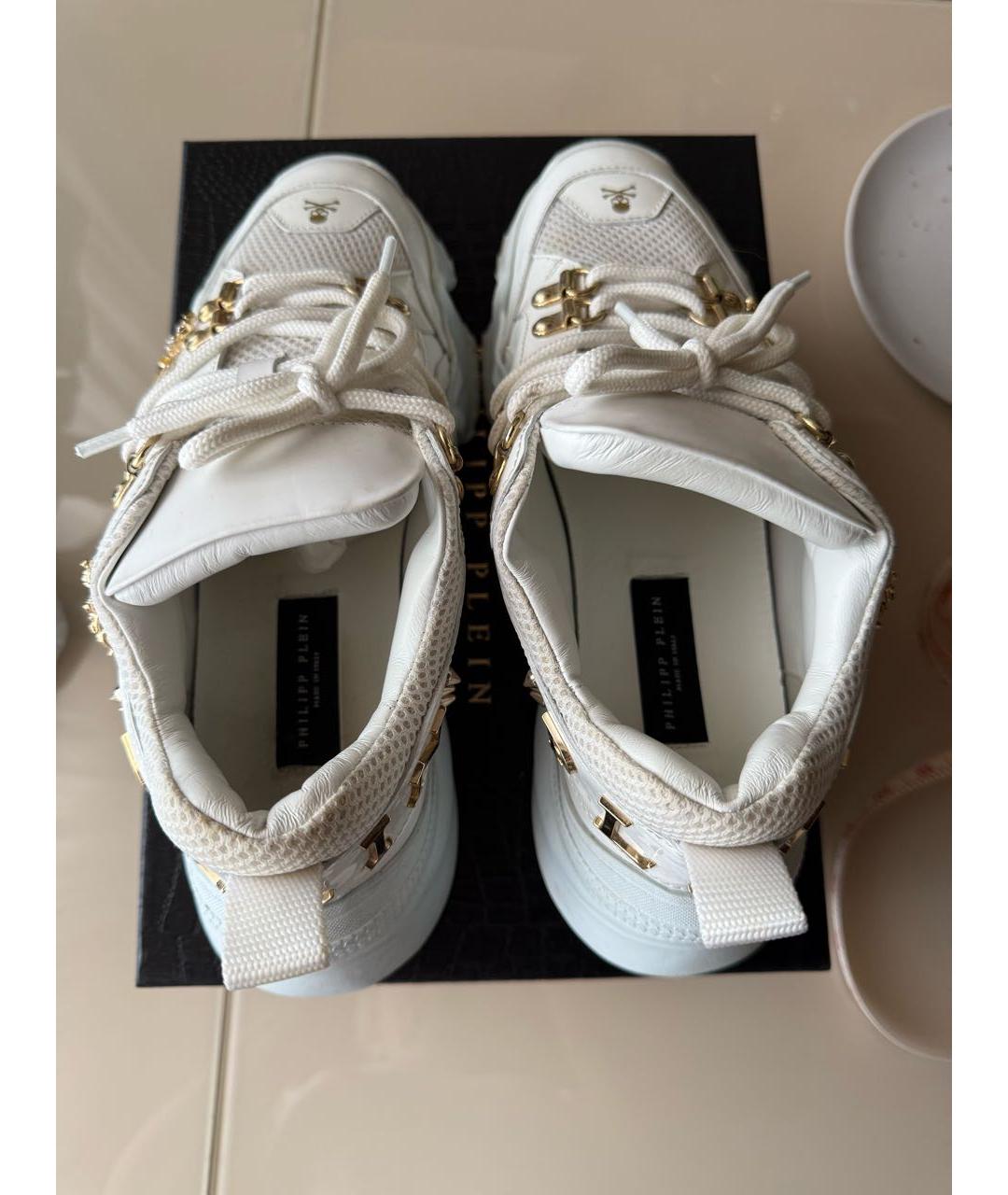 PHILIPP PLEIN Белые текстильные кроссовки, фото 3