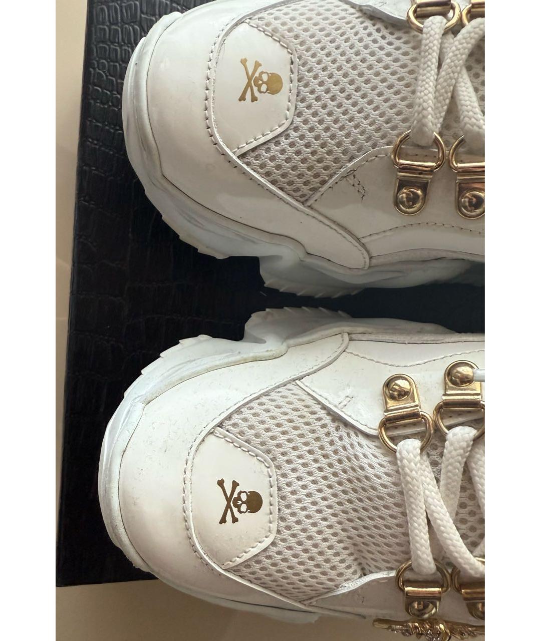 PHILIPP PLEIN Белые текстильные кроссовки, фото 7